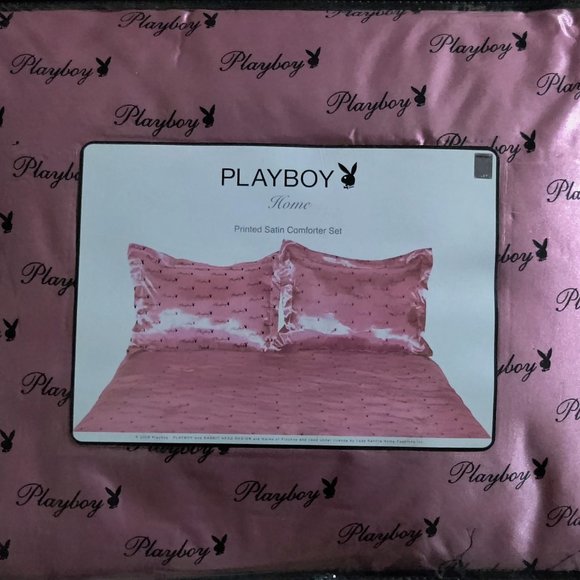 PLAYBOY Bedding New Playboy Satin Comforter Set Packaging Damaged